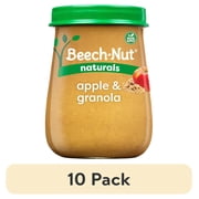 (10 pack) Beech-Nut Naturals Stage 2 Baby Food, Apple & Granola, 4 oz Jar