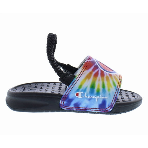 Champion Super Tie Dye Slide Infant/Toddler Shoes Size 4, Color: Rainbow/Surf The Web