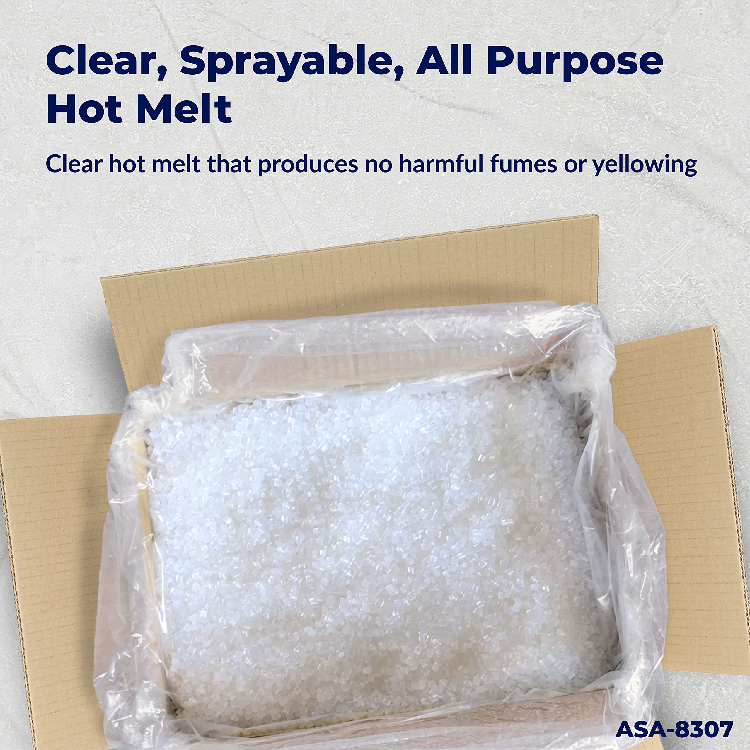 ASA Clear All-Purpose Hot Melt Glue for Bookbinding, Foam, Paper, Wood, Metal & Plastic, 40 lbs