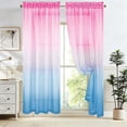thumbnail image 4 of Gumesh Pink Sheer Curtains - Gradient Semi Voile Grommet Top Window Curtains for Bedroom and Living Room, 52 x 84 Inches Long, 4 of 6