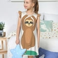 thumbnail image 4 of Fotbe Cute Sloth In Yoga Pose Tree Vestido de Dormir para Niñas de 3 a 10 Años, Mangas Cortas, Estilo Princesa, Pijama Camisón con Mangas Voladas-X-Large, 4 of 6