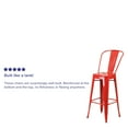 thumbnail image 4 of Flash Furniture Commercial Grade 30" High Red Metal Indoor-Outdoor Barstool with Removable Back, 4 of 12