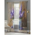 thumbnail image 4 of Purple Lavender Sheer Curtains 96 inches Long 2 Panels Set Wood Board Iron Bucket Oil Painting Style Tiers Sheers Rod Pocket Small Window Short Curtains for Kitchen Cafe, Each 52" W x 96" L, 4 of 7