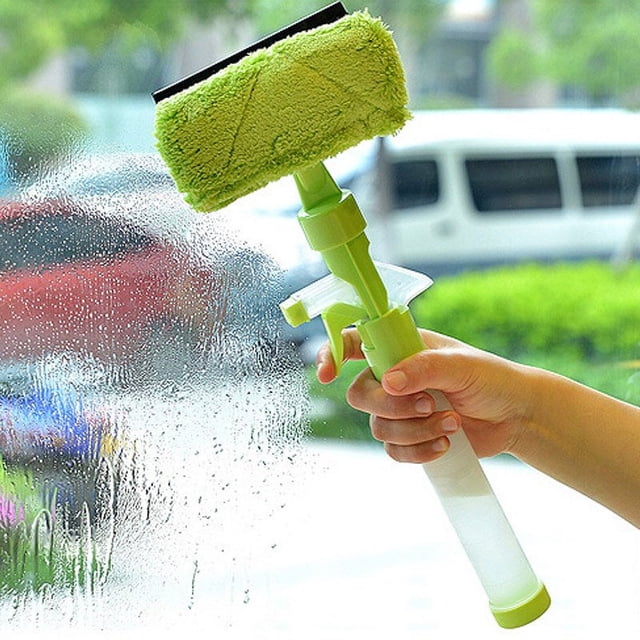 MesaSe Double-Sided Window Glass Cleaner Cleaning Brush Portable Scraper Scrubber with Non-Slip Handle New