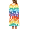 thumbnail image 3 of Renewold Rainbow Stripes Hearts Long Sleeve Dresses for Women Lightweight Knee Length Jumpskirt Size M Comfy Soft Swing Skater Twirl Dresses, Valentine's Day, 3 of 7