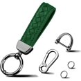 thumbnail image 1 of HAHDAXIA Genuine Leather Car Keychain with 2 Key Rings,Car Fob Key Keychain Holder with Anti-Lost D-Ring for Men Women, 1 of 6