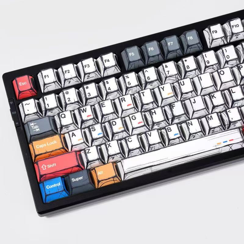 DimGlow Mechanical Keyboard Keycaps Replacement Decor Solutions – Vintage Comics Edition