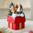 thumbnail image 3 of Shoreew Christmas Puppy Resin Ornament Cute Puppy in Scarf Figurine Christmas Showcase Desk Home Office Decorations, 3 of 7