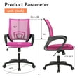 thumbnail image 2 of YRLLENSDAN Set of 2 Conference Room Chairs Mesh Office Chair with Wheels Rolling Desk Chair with Arms Mesh Computer Chair for 250lb Adults Study Chair Adjustable Height,Pink, 2 of 7