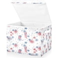 thumbnail image 2 of Iauyy Large Storage Box with Lid - Foldable Home Storage Bins for Clothes Toy Holiday Decor, Fireworks and Stars (42*32*30cm), 2 of 6