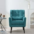 thumbnail image 2 of Hassch Upholstered Living Room Chair, Modern Wingback Chair in Chenille Fabric for Bedroom, Study Comfy Accent Sofa Reading Chair, Holds 275lbs (Teal), 2 of 10