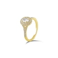 thumbnail image 2 of Arista 1 ct Oval Swarovski Diamonds Double Halo Engagement Ring in Yellow Plated Sterling Silver, 2 of 4