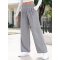 thumbnail image 4 of SHEWIN Women's Wide Leg Pants Elastic High Waisted Casual Palazzo Straight Trousers Pants with Pockets Spring Summer, 4 of 6