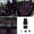 thumbnail image 2 of Jeiento Butterfly 17 Pcs Car Interior Sets, Car Seat Covers Full Set with Floor Mats Carpets Arm Rest Cover Seat Belt Cover Coaster, Universal Fits for Most Truck SUV Sedan Purple, 2 of 8