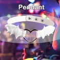 thumbnail image 4 of Hyasfey Nightclub Cosplay Heart Bat Wing Collar Necklace Punk Rock Gothic Sexy Faux Leather Circle Collar Choker Necklace Body Accessories, 4 of 8
