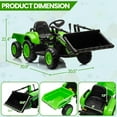 thumbnail image 4 of Riedhoff 12V 3-in-1 Ride-On Tractor w/Trailer, Remote Control,LED Lights,Shovel Bucket,Green, 4 of 8