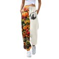 thumbnail image 1 of Pantalones deportivos con temática de Halloween para mujer, cómodos pantalones deportivos de dos tonos con diseño de estampado de calabaza y murciélago, 1 of 4