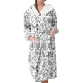 thumbnail image 1 of Women's Fleece Plush Robe Long Warm Plush Bathrobe Loungewear Jacket Printed Comfort Robe, 1 of 5