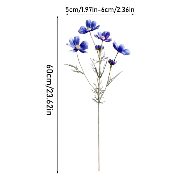 Artificial Flower*1 Clearance! 4 Heads Flowers Artificial Flowers Outdoor Faux Wildflowers Multicolor Bouquet for Home Indoor Porch Window Wedding Table Centerpieces Vase Decoration
