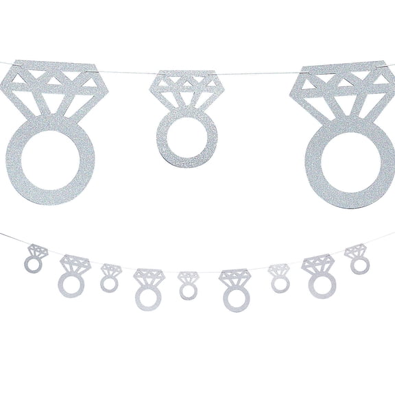 Fun Express 9 Ft. Iridescent Silver Glitter Diamond Ring Garland