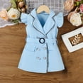 thumbnail image 5 of Miluxas Girl Bodycon Dresses,Business office Midi Cap Sleeve Button Pencil formal Outfits Light Blue 7-8Years, 5 of 7