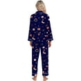 thumbnail image 4 of Telankuip Womens Christmas Pajamas Sets Xmas Printed Long Sleeve Button down Shirts and Pjs Pants Silk Soft Lightweight Comfort Casual Loungewear Sleepwear 4-Dark Blue L, 4 of 5