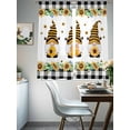thumbnail image 4 of Spring Bee Gnomes Sheer Curtains 72 Inch Length 2 Panels Set Window Treatments, Sunflowers Black Checkered Rod Pocket Semi Curtains for Living Room/Bedroom/Kitchen Décor, 104"W x 72"L, 4 of 7
