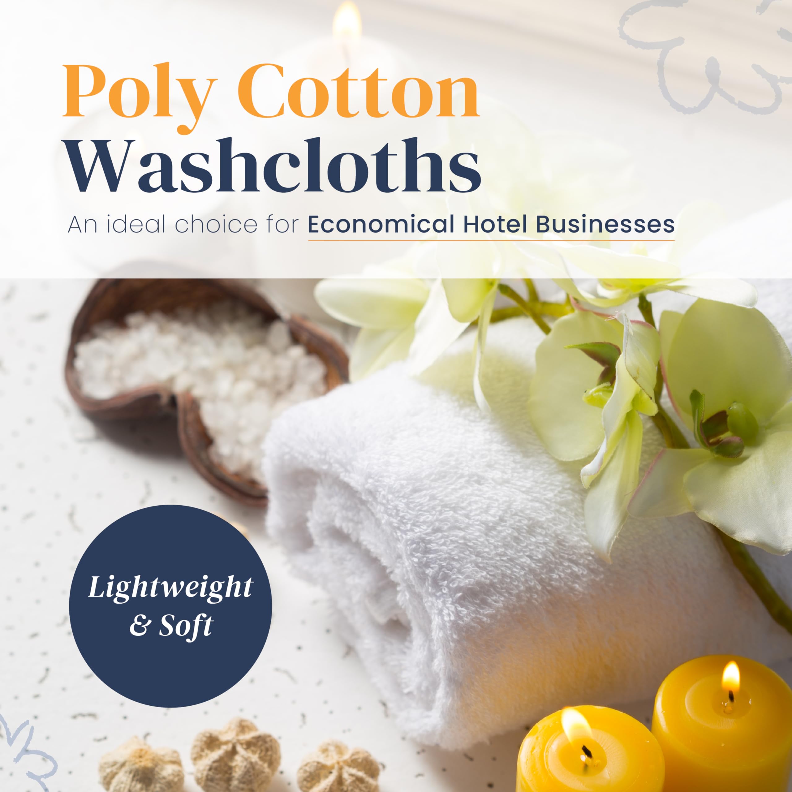 belem Economy Bulk Washcloths - 300 Pieces 12x12 Wash Cloths Bulk - Super Absorbing, Soft & Long Lasting Face Towels in Bulk for Hotels, Spa, Kitchen and Bathroom