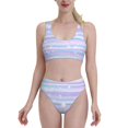 thumbnail image 2 of Picia Striped Gradient Women's High Waisted Bikini Scoop Neck Swimsuit Two Pieces Bathing Suit-X-Large, 2 of 8