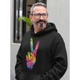 thumbnail image 2 of Peace Sign Rainbow Colored Hoodie Men -Image by Shutterstock, Male XX-Large, 2 of 4