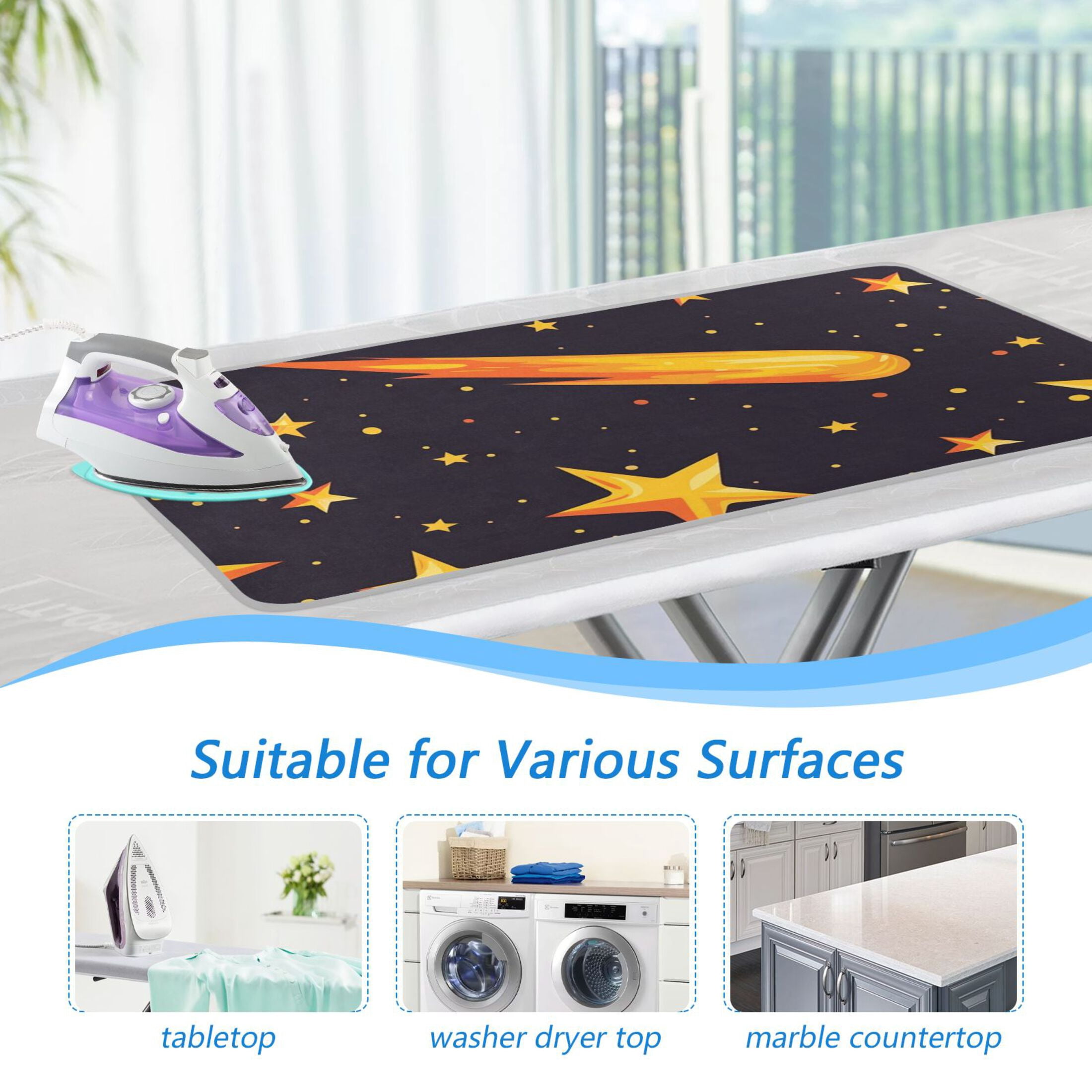Shooting Stars Ironing Mat Blanket Portable Travel Ironing Pad Heat Resistant Pad 47.2" x 27.6”