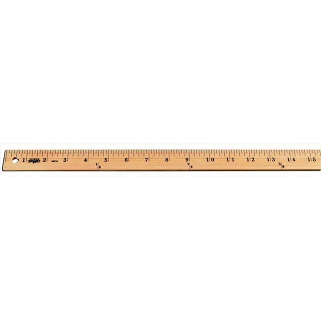 Yardstick With Metal Ends Clear Lacquer