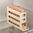 thumbnail image 5 of Four-Layer Egg Storage Rack, Auto Rolling Fridge Egg Organizer, Refrigerator Egg Storage Box,4 Tier Rolling Egg Holder Dispenser (1 PCS Beige), 5 of 5