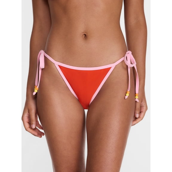 No Boundaries Low Waist Side Tie Bikini Bottoms, Women's XXS-XXL