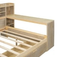 thumbnail image 3 of Euroco Wood Full Size Daybed with Bookcase and Desk, Functional Shelves and 2 Drawers, Natural, 3 of 18
