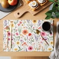 thumbnail image 2 of Spring Floral Placemats Set of 1, Pink Yellow Wildflowers Non-Slip Place Mats Washable Table Mats for Kitchen Dining Table Decorations Indoor/Outdoor, 2 of 9