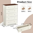 thumbnail image 2 of Ktaxon Large 5 Drawer Dresser Solid Wood Chest of Drawers with Soft Close Slides Storage Cabinet for Bedroom Living Room Entryway Brown & White, 2 of 7