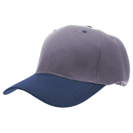 Two Tone Hat Cap - Enimay Baseball Hat Solid Plain & Two Tone Cap Curved Bill Adjustable Outdoor Sport Hat Two Tone Light Grey Navy One Size