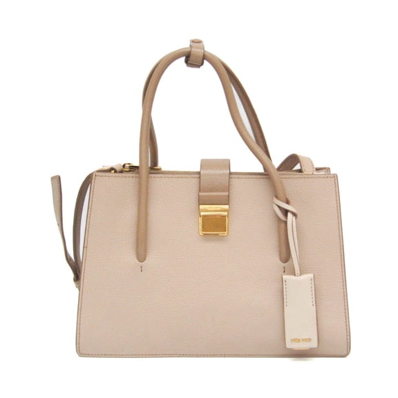 Pre-Owned Miu Miu MADRAS 5BA104 Women's Leather Handbag,Shoulder Bag Pink Beige (Good)