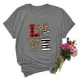 thumbnail image 2 of Ichuanyi Women's Casual Love Letter Printing Short Sleeve T-Shirt Tops, 2 of 3