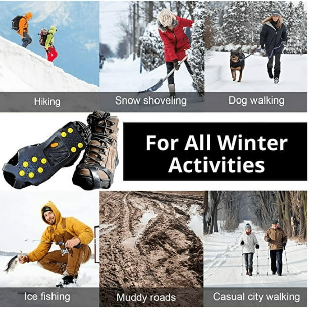 Ice Traction Cleats Large - Lightweight Traction Cleats for Walking on Snow  & Ice - Anti Slip Shoe Grips Quickly & Easily Over Footwear - Portable Ice  Grippers for Shoes & Boots 