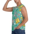 thumbnail image 3 of Lsque Happy Summer Print Men's Cotton Blend Sleeveless Muscle Shirts (S-3XL)- Moisture Wicking, Odor Protection, UPF 30+,Medium, 3 of 7