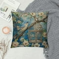 thumbnail image 2 of Nawypu  Blue Cottage Bird Birdcage and Blossoms Decorative Square Covers Home Decor Flowers and Birds Throw Pillow Covers Decorative Pillow Shells for Couch Living Room Bedroom Car, 2 of 5