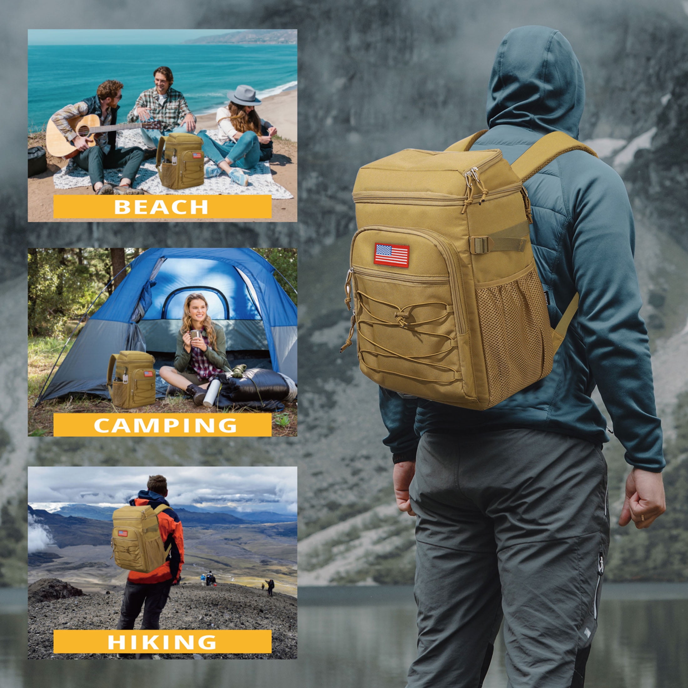 Backpack Cooler for Men, 25L Cooler Backpack Insulated LeakProof, Heavy Duty Lunch Bag