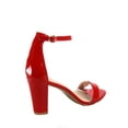 thumbnail image 2 of Rise-7 Women's Open Toe Ankle Strap Buckle Chunky High Heels Sandals Shoes ( Red Patent, 7 ), 2 of 2