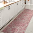 thumbnail image 3 of JONATHAN Y SANTA MONICA 2 x 10 Runner Rug, Estrella Bohemian Medallion Textured Weave - Light Gray/Fuchsia, SMB105F-210, 3 of 8
