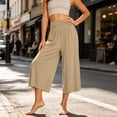 thumbnail image 5 of Capri Pants for Women High Waist Workout Yoga Pants with Pockets Lightweight Wide Leg Cropped Trousers Loungewear, 5 of 7
