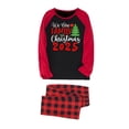 thumbnail image 2 of Christmas Family Matching Pajamas Sets Red Plaid Style, Warm & Loose & Skin-friendly, Long Sleeved Round Collar Pajamas 2Pcs Set, Xmas Festival Pjs, Christmas Theme Pajamas, 2 of 6