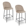 thumbnail image 1 of Sillas Altas Tapizadas para Barra de Cocina - Asiento Suave de Tela y Patas de Acero - Banco Desayunador Elegante para Uso Interior y Decoración del Hogar Set de 2 Sillas (Taupe), 1 of 1