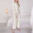 thumbnail image 3 of Honeii Wildflower Watercolor Print Women's Pajama Sets Long Sleeve Button Down Sleepwear Nightwear Soft Pjs Lounge Sets 2PCS-X-Large, 3 of 7